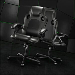 Chaise de Jeu Ergonomique Play haha en Cuir Noir pour Bureau