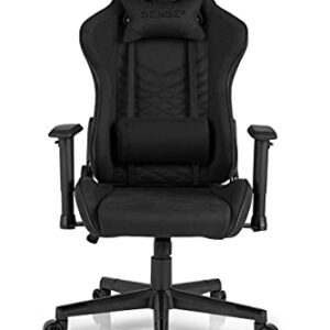 Chaise de Jeu Ergonomique SENSE7 Spellcaster avec Coussin Lombaire Noir