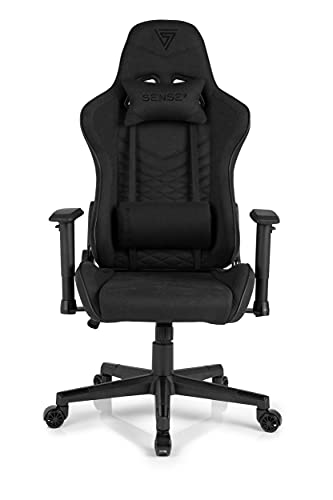 Chaise de Jeu Ergonomique SENSE7 Spellcaster avec Coussin Lombaire Noir