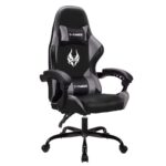 Chaise de Jeu Ergonomique T-THREE en Cuir avec Soutien Lombaire et Appui-tête