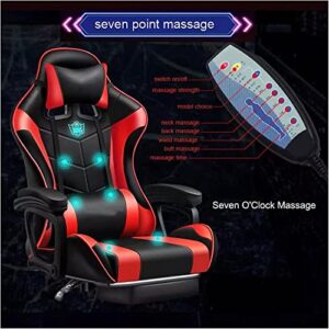 Chaise de Jeu Ergonomique avec Repose-Pieds et Haut-parleurs LED