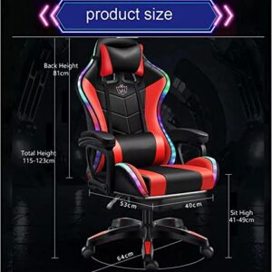 Chaise de Jeu Ergonomique avec Repose-Pieds et Haut-parleurs LED