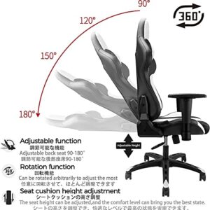 Chaise de Jeu Ergonomique pour Adultes, Inclinable 180° avec Accoudoirs