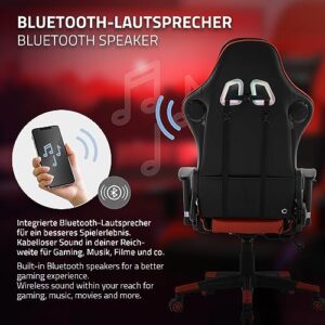 Chaise de Jeu RGB ML-Design avec Haut-Parleurs Bluetooth et Ergonomie Rouge