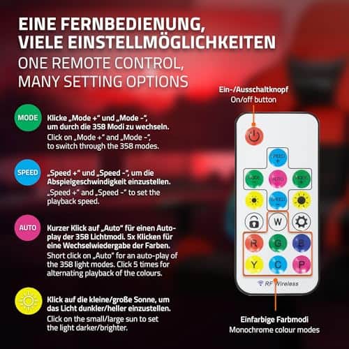 Chaise de Jeu RGB ML-Design avec Haut-Parleurs Bluetooth et Ergonomie Rouge