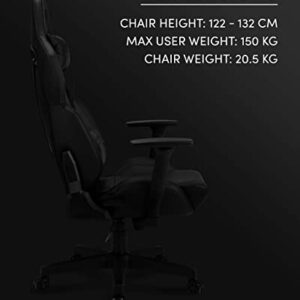 Chaise de Jeu SENSE7 Sentinel Ergonomique, Cuir PU, 150 kg, Noir