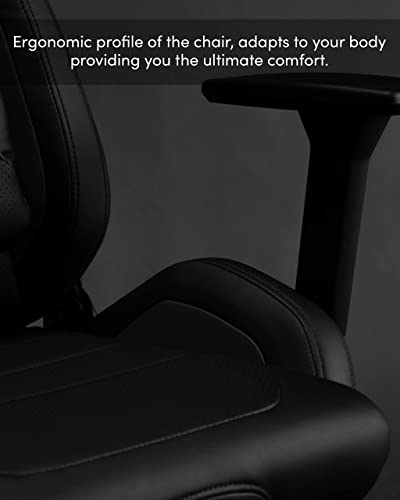 Chaise de Jeu SENSE7 Sentinel Ergonomique, Cuir PU, 150 kg, Noir