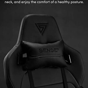 Chaise de Jeu SENSE7 Sentinel Ergonomique, Cuir PU, 150 kg, Noir