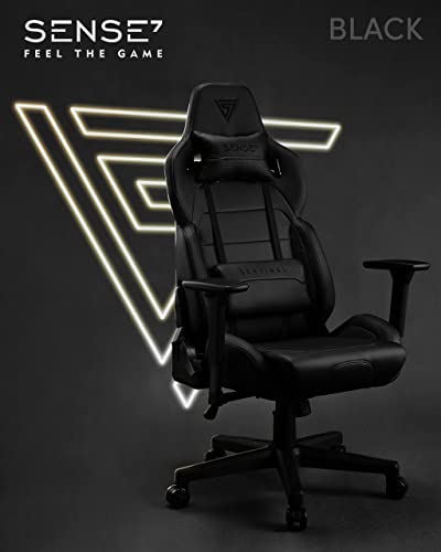 Chaise de Jeu SENSE7 Sentinel Ergonomique, Cuir PU, 150 kg, Noir