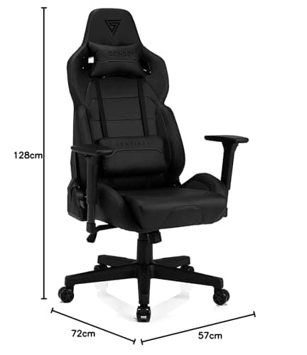 Chaise de Jeu SENSE7 Sentinel Ergonomique, Cuir PU, 150 kg, Noir