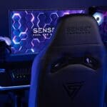 Chaise de Jeu SENSE7 Vanguard Ergonomique, Coussins Ajustables, Noir, 150 kg