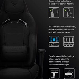 Chaise de Jeu SENSE7 Vanguard Ergonomique, Coussins Ajustables, Noir, 150 kg