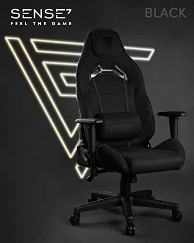 Chaise de Jeu SENSE7 Vanguard Ergonomique, Coussins Ajustables, Noir, 150 kg
