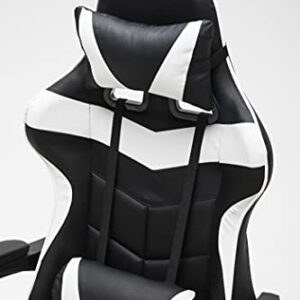 Chaise de Jeu VDD Cyclone pour Adolescents – Bureau Racing Blanc Noir