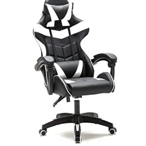 Chaise de Jeu VDD Cyclone pour Adolescents – Bureau Racing Blanc Noir