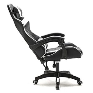 Chaise de Jeu VDD Cyclone pour Adolescents – Bureau Racing Blanc Noir