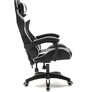 Chaise de Jeu VDD Cyclone pour Adolescents – Bureau Racing Blanc Noir