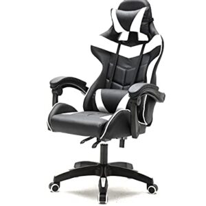 Chaise de Jeu VDD Cyclone pour Adolescents – Bureau Racing Blanc Noir