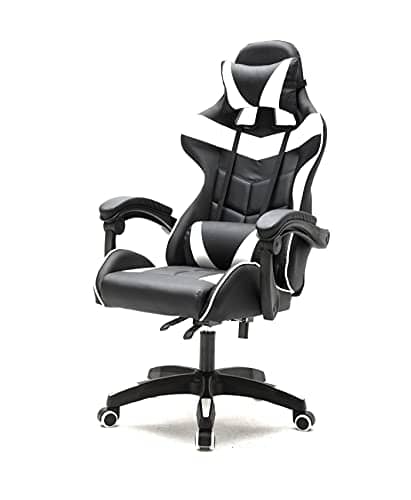 Chaise de Jeu VDD Cyclone pour Adolescents – Bureau Racing Blanc Noir