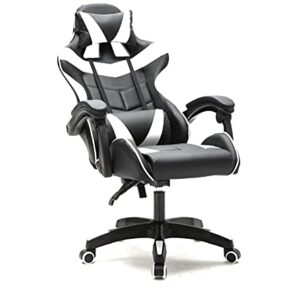 Chaise de Jeu VDD Cyclone pour Adolescents – Bureau Racing Blanc Noir