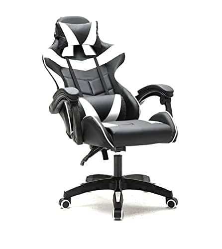 Chaise de Jeu VDD Cyclone pour Adolescents – Bureau Racing Blanc Noir