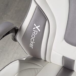 Chaise de Jeu X-Rocker Maverick Ergonomique Haut Dossier Blanc et Gris