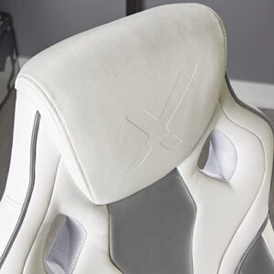 Chaise de Jeu X-Rocker Maverick Ergonomique Haut Dossier Blanc et Gris