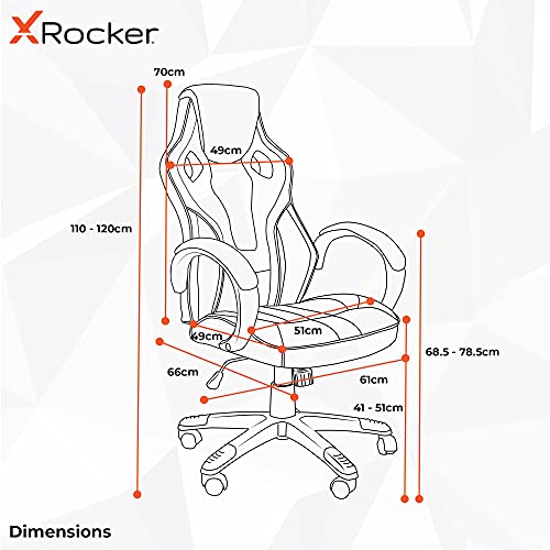 Chaise de Jeu X-Rocker Maverick Ergonomique Haut Dossier Blanc et Gris