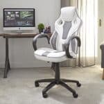 Chaise de Jeu X-Rocker Maverick Ergonomique Haut Dossier Blanc et Gris
