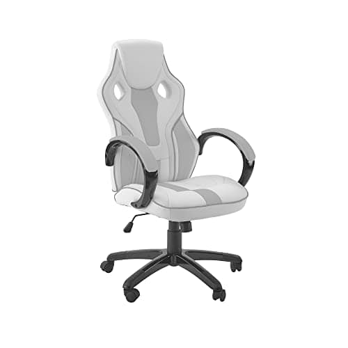 Chaise de Jeu X-Rocker Maverick Ergonomique Haut Dossier Blanc et Gris