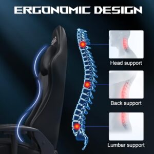 Chaise de Jeu XL JUMMICO en Noir – Confort et Style