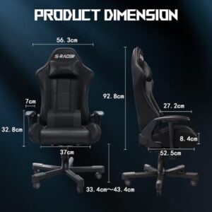 Chaise de Jeu XL JUMMICO en Noir – Confort et Style