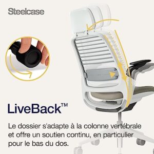 Chaise de bureau Steelcase Series 1 ergonomique avec support lombaire et accotoirs 4D