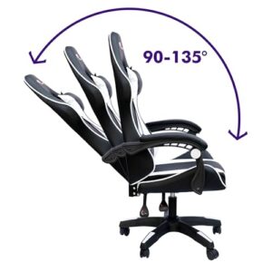 Chaise de bureau de gaming Game GT Extreme en cuir écologique blanc