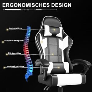 Chaise de bureau ergonomique Airfish avec appui-tête et coussin lombaire, 150 kg