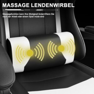 Chaise de bureau ergonomique Airfish avec appui-tête et coussin lombaire, 150 kg