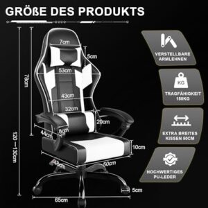 Chaise de bureau ergonomique Airfish avec appui-tête et coussin lombaire, 150 kg