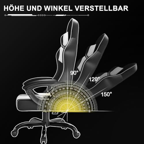 Chaise de bureau ergonomique Airfish avec appui-tête et coussin lombaire, 150 kg