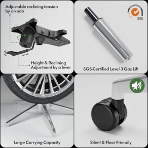 Chaise de bureau ergonomique LarkLeaves avec accoudoirs réglables et soutien lombaire