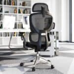 Chaise de bureau ergonomique LarkLeaves avec accoudoirs réglables et soutien lombaire