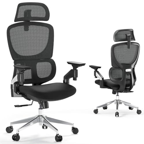 Chaise de bureau ergonomique LarkLeaves avec accoudoirs réglables et soutien lombaire