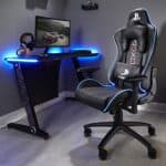 Chaise de bureau ergonomique X Rocker Amarok pour PS, LED, accoudoirs 3D
