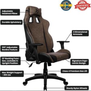 Chaise de bureau et gaming Arozzi Avanti en tissu durable – Marron