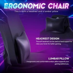 Chaise de gaming Dowinx LED ergonomique avec accoudoirs 4D et soutien lombaire