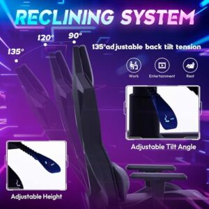Chaise de gaming Dowinx LED ergonomique avec accoudoirs 4D et soutien lombaire
