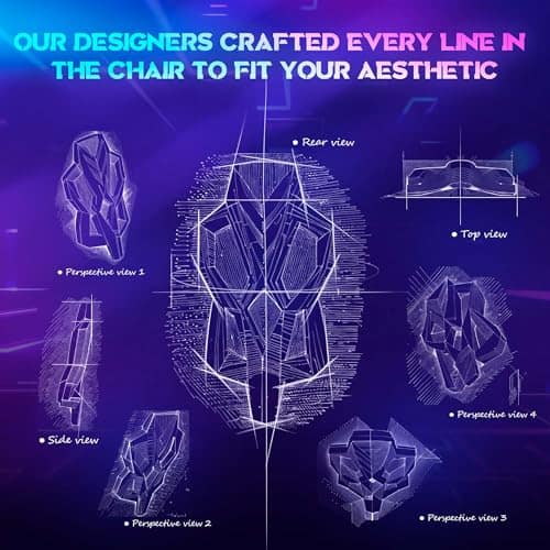 Chaise de gaming Dowinx LED ergonomique avec accoudoirs 4D et soutien lombaire