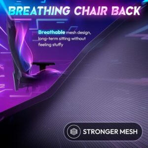 Chaise de gaming Dowinx LED ergonomique avec accoudoirs 4D et soutien lombaire