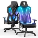 Chaise de gaming Dowinx LED ergonomique avec accoudoirs 4D et soutien lombaire