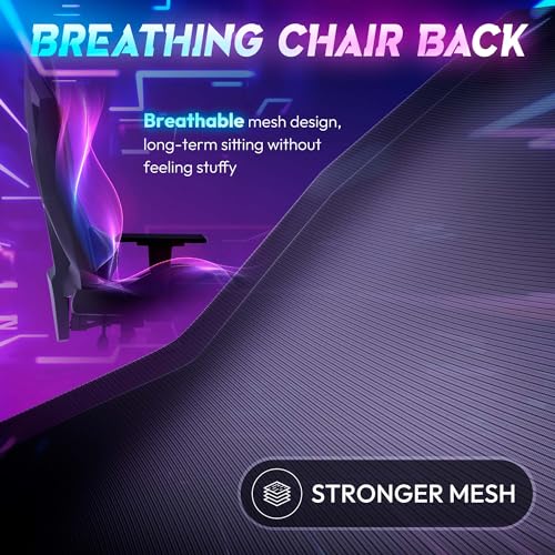 Chaise de gaming Dowinx LED ergonomique avec accoudoirs 4D et soutien lombaire