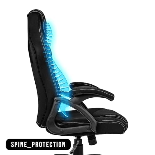 Chaise de gaming KRAKEN – Ergonomique, tissu noir, accoudoirs réglables